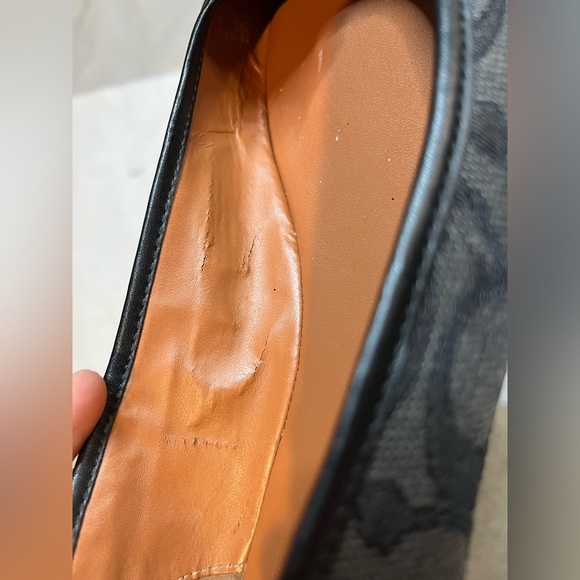 COACH C Logo Bea Black/Gray FeminineClassicDressy Charm Tassel Ballet Flats Sz 9 - Picture 9 of 12